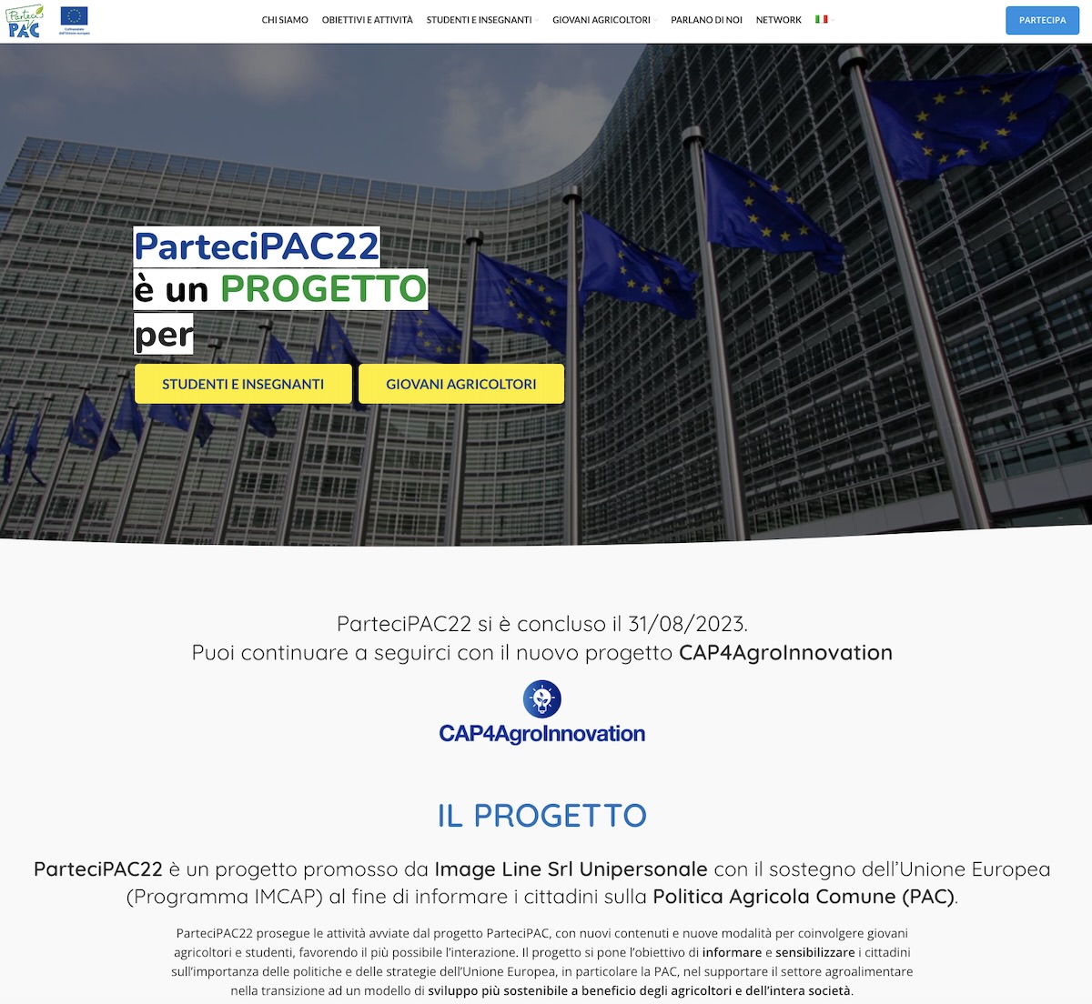 Home page sito Partecipac