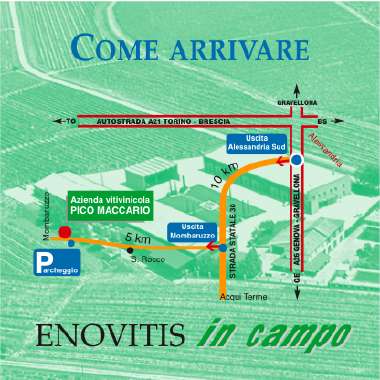 Mappa per raggiungere la sede di Enovitis in campo 2006