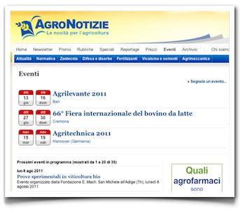 Convegni e fiere per l'agricoltura