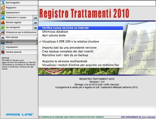 Verifica degli aggiornamenti disponibili on line